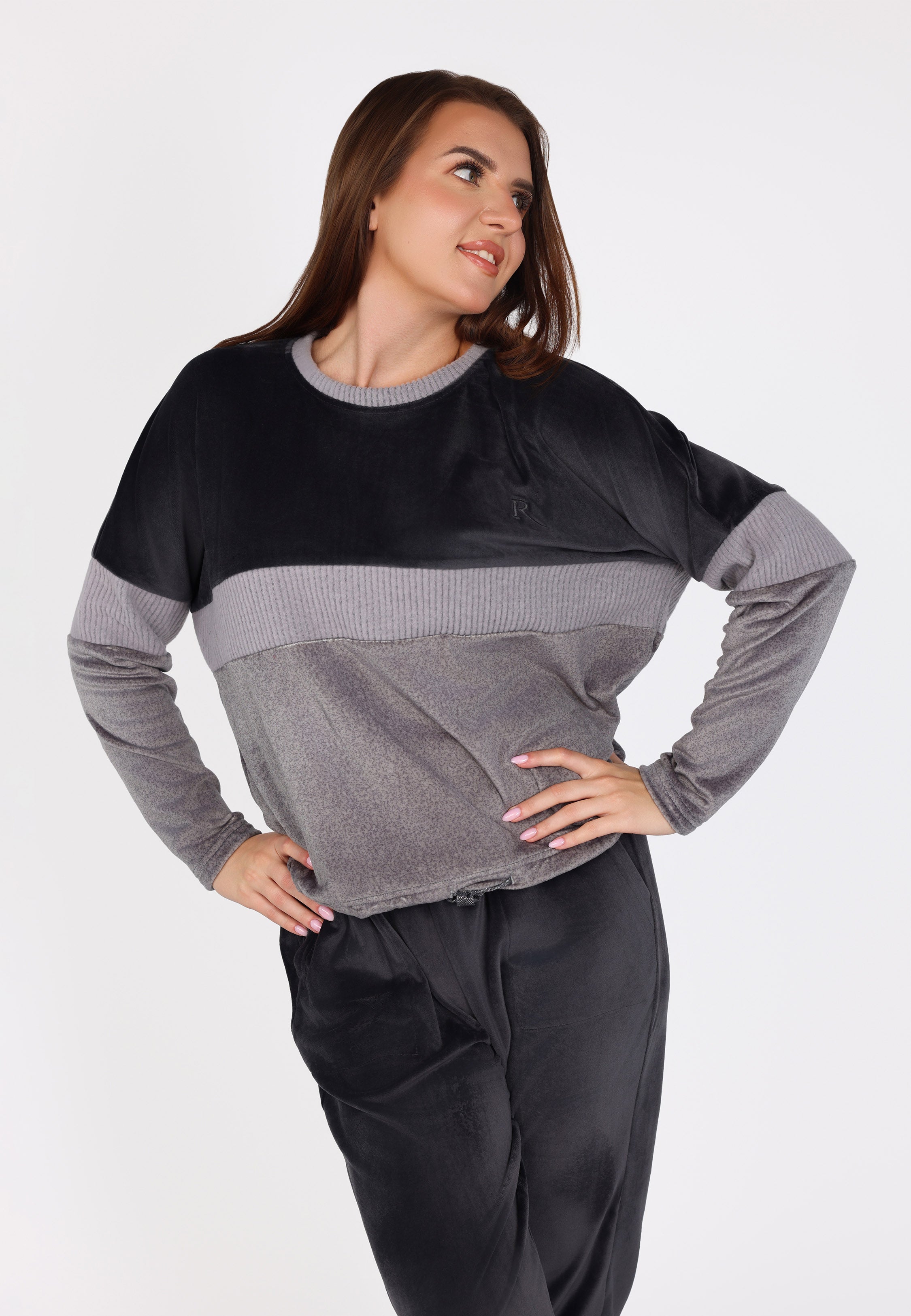 Pyjama à bandes contrastées | Collection Velvet MLC