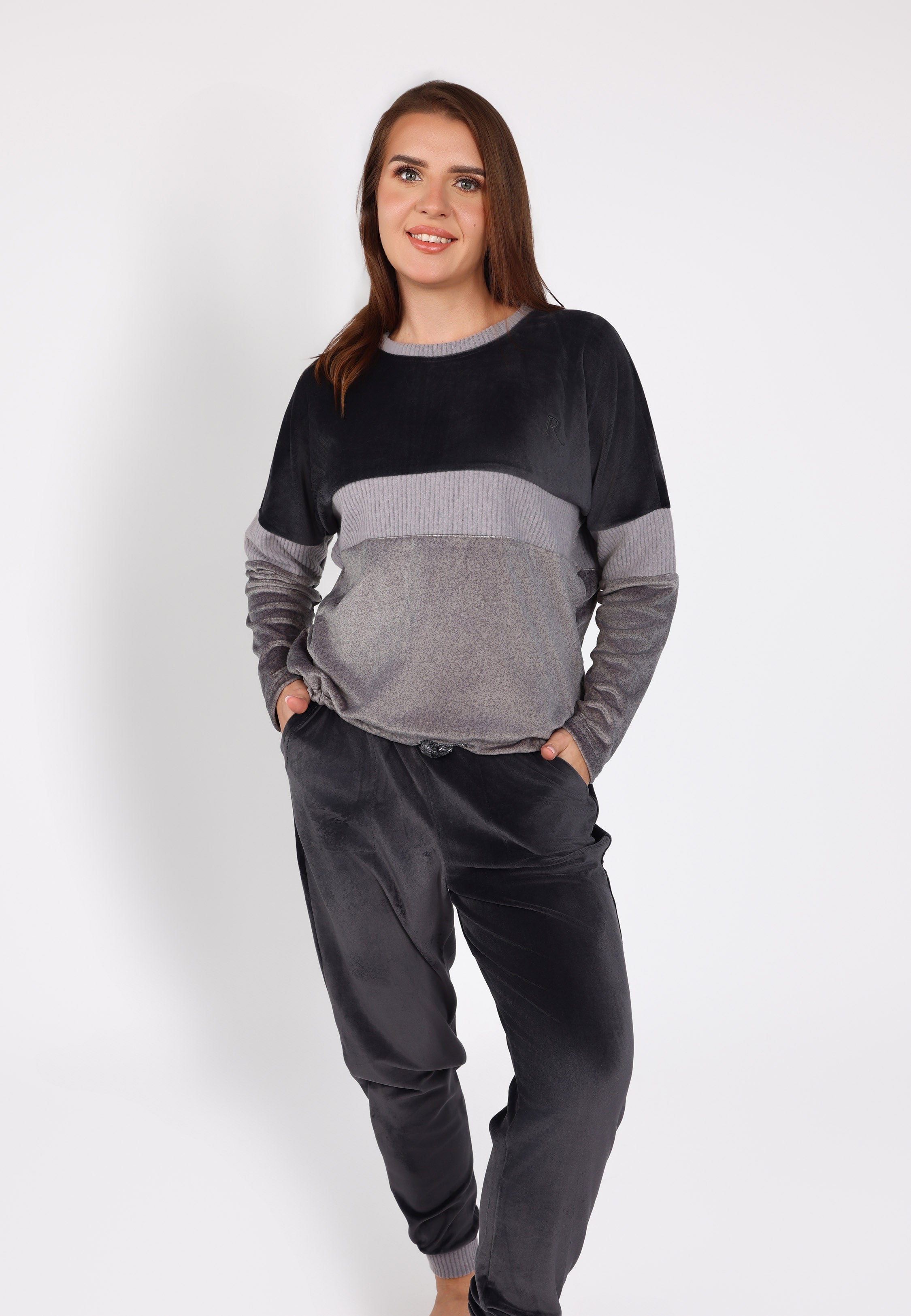 Pyjama à bandes contrastées | Collection Velvet MLC