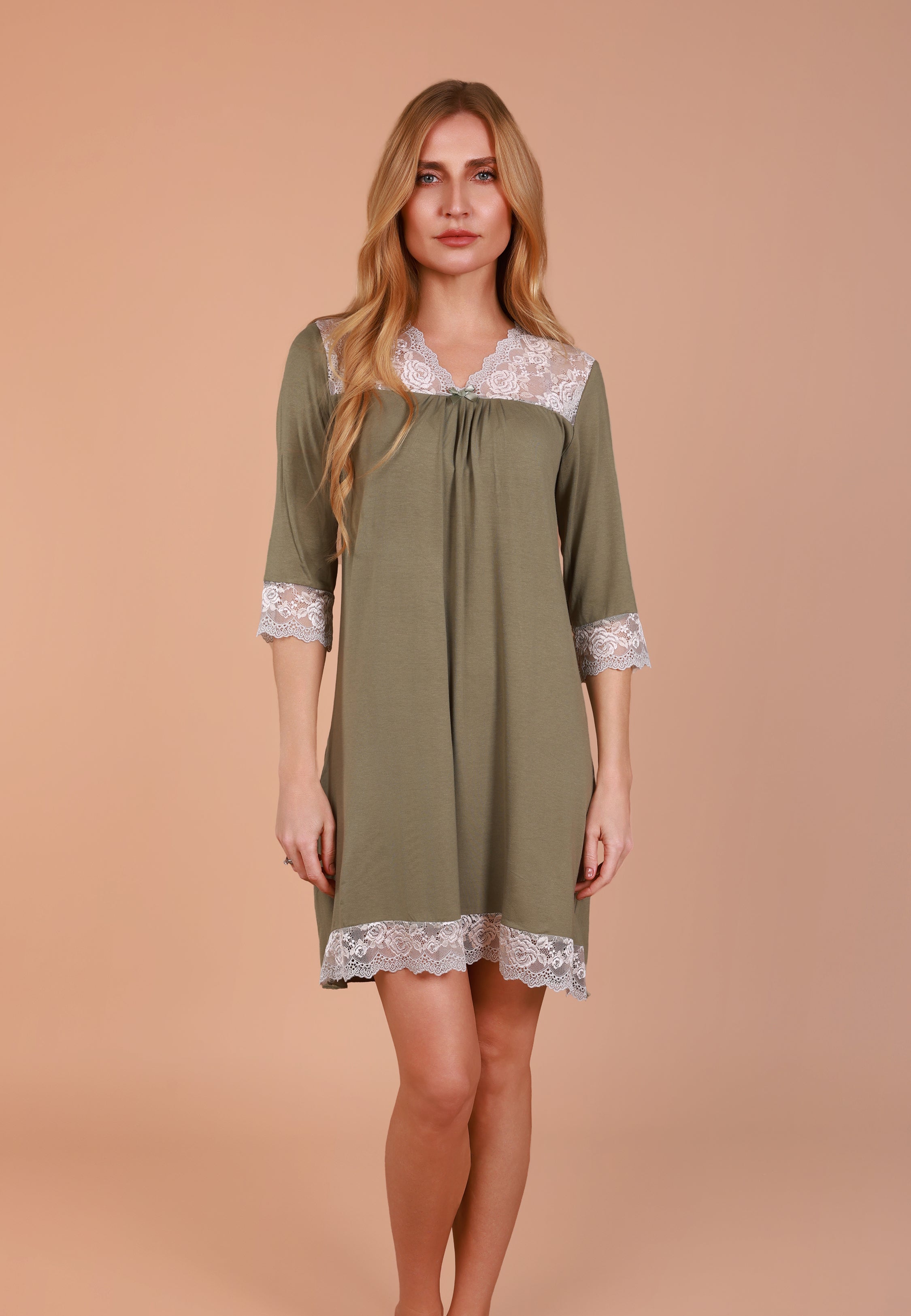 Chemise de Nuit à Manches Courtes | Collection Touche D'élégance