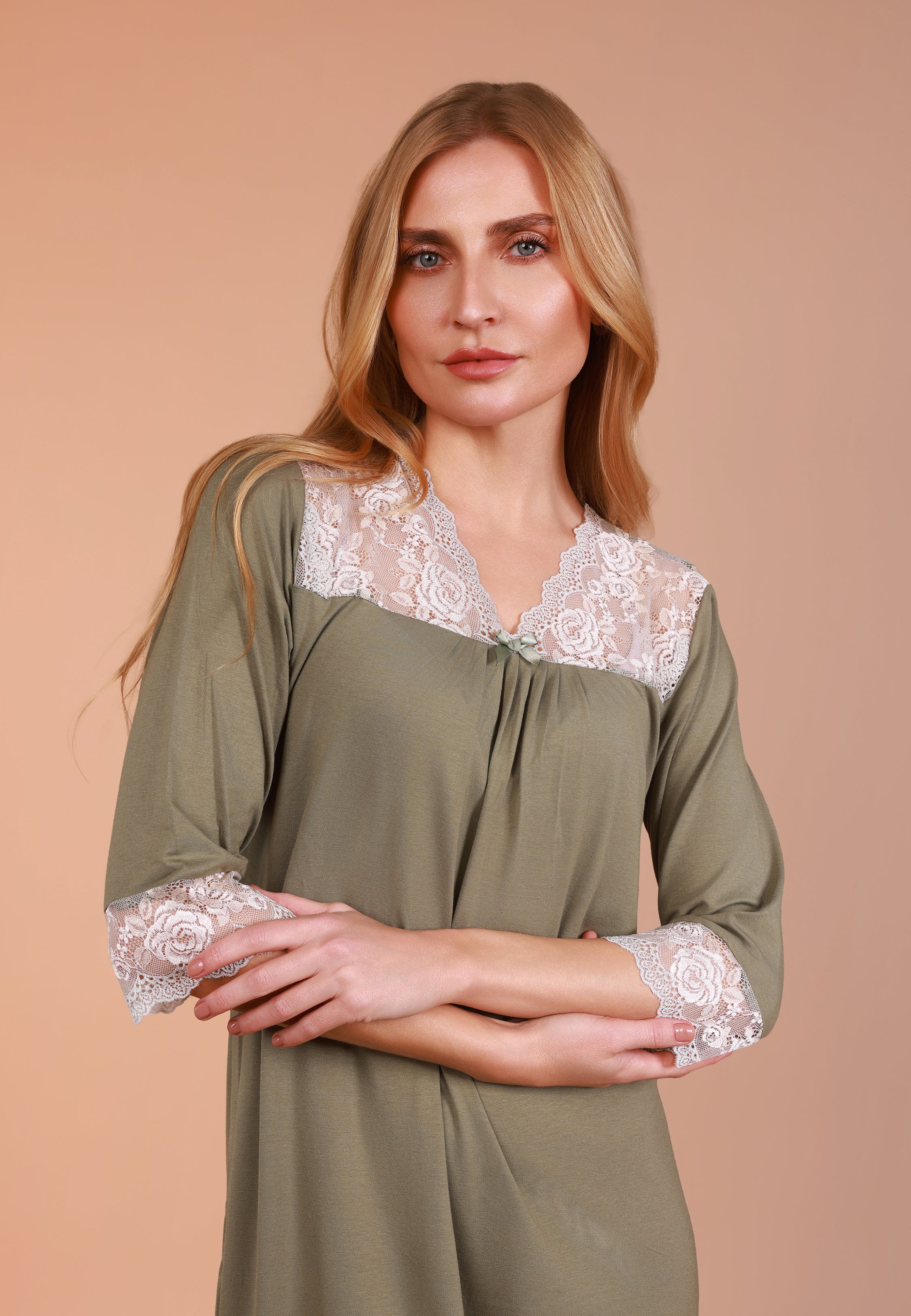 Chemise de Nuit à Manches Courtes | Collection Touche D'élégance