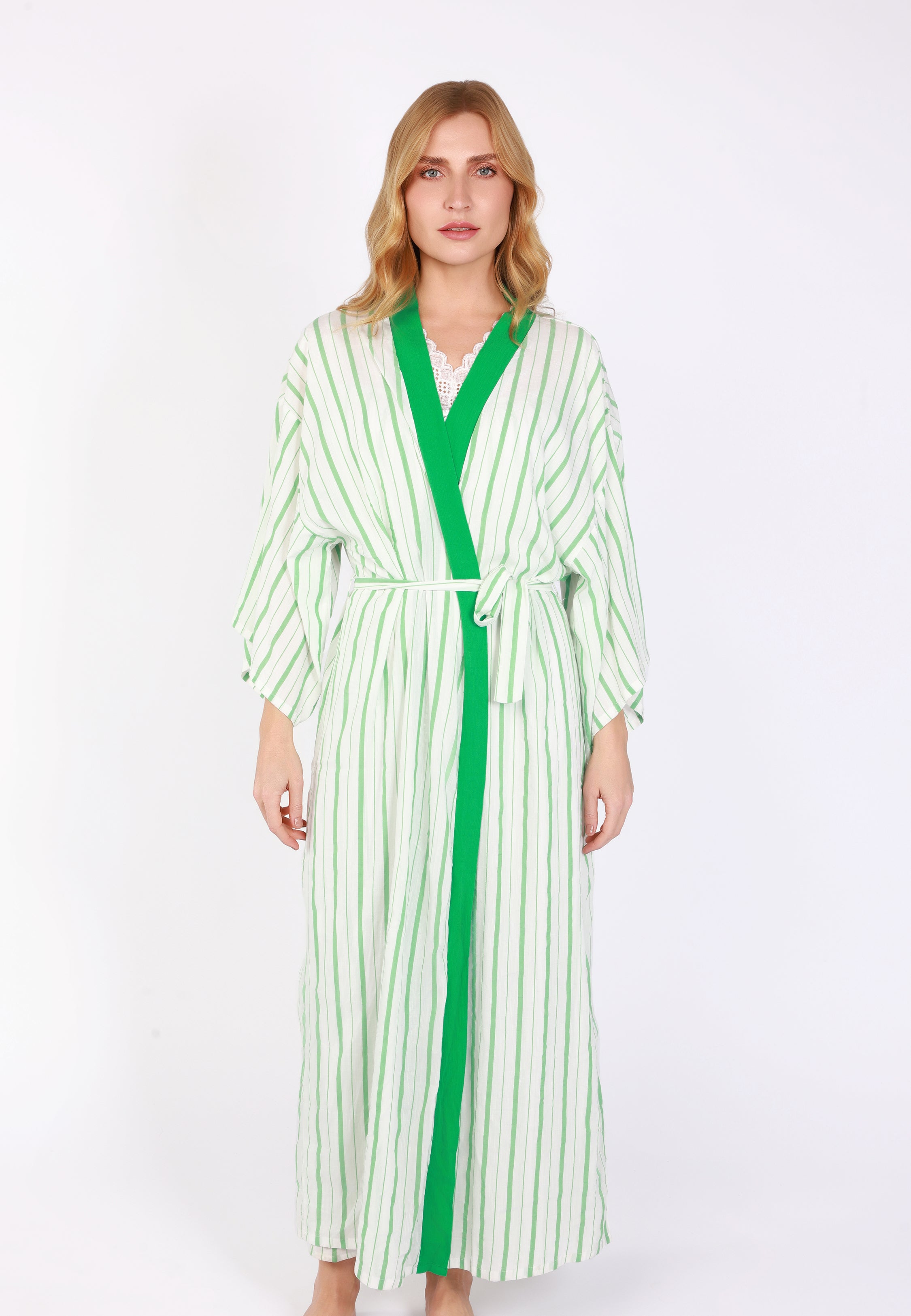 Peignoir long à rayures | Collection Ethnic