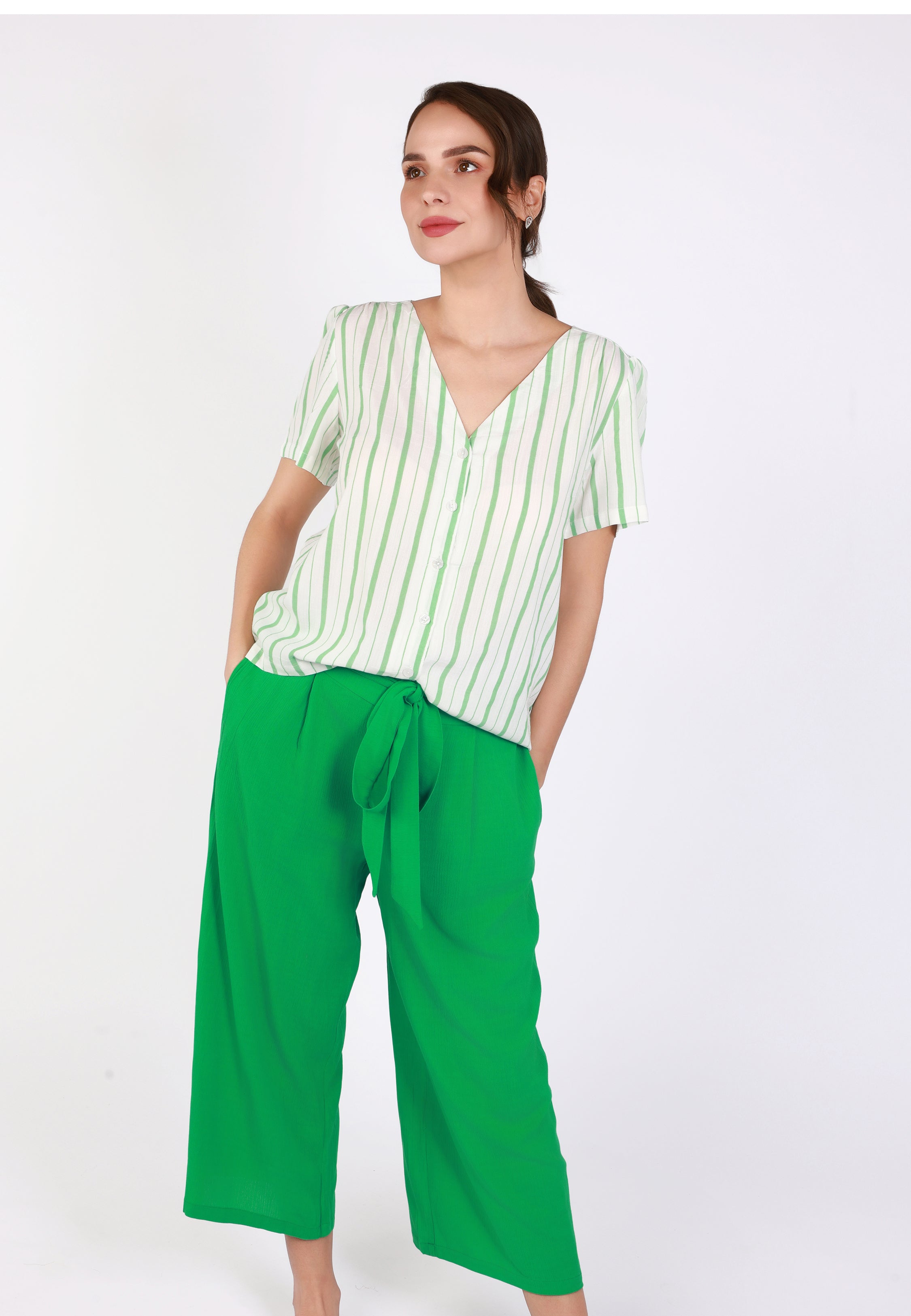 Ensemble rayé vert | Collection Ethnic