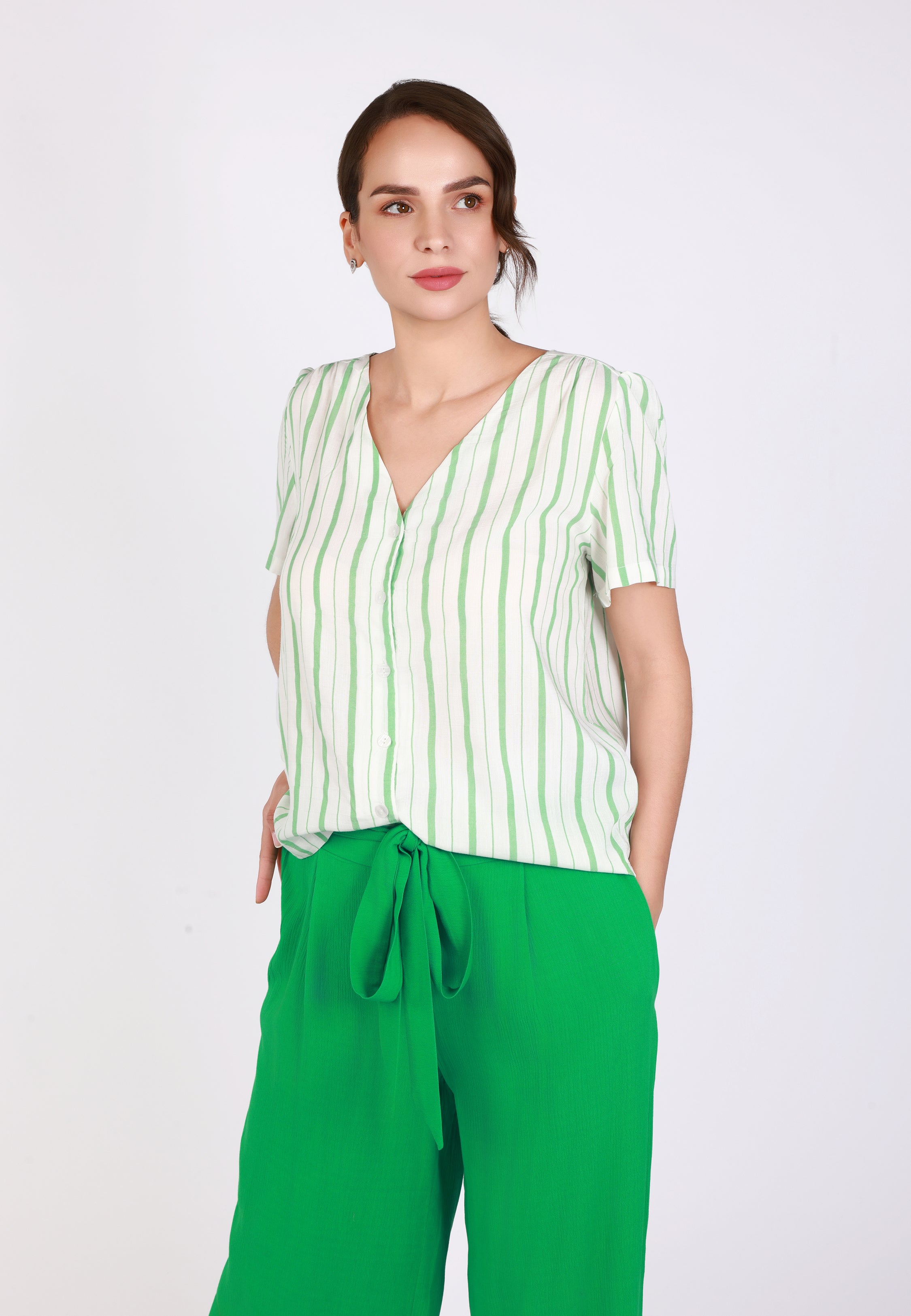 Ensemble rayé vert | Collection Ethnic
