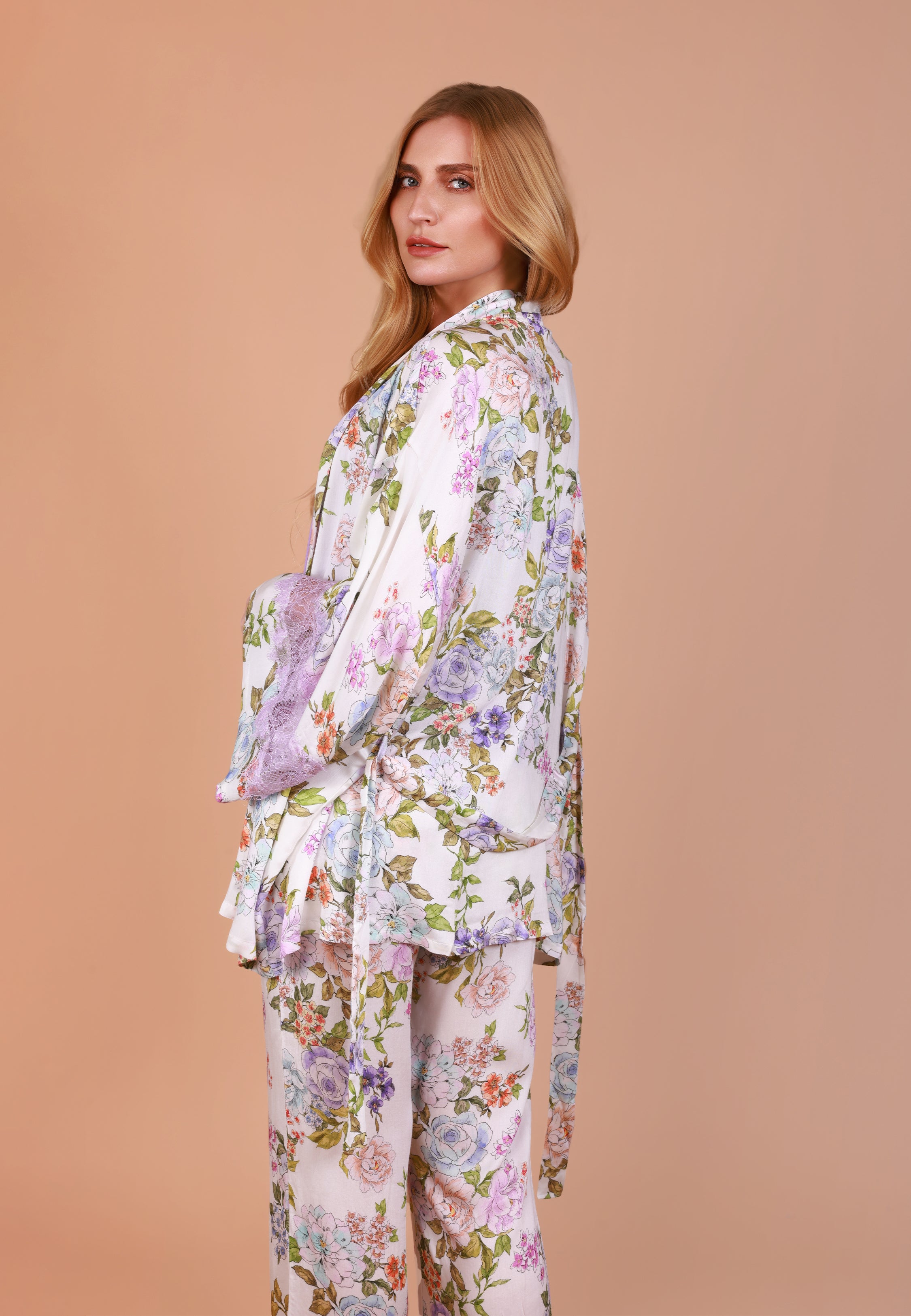 Kimono Court à Imprimé Floral | Collection Floral Print