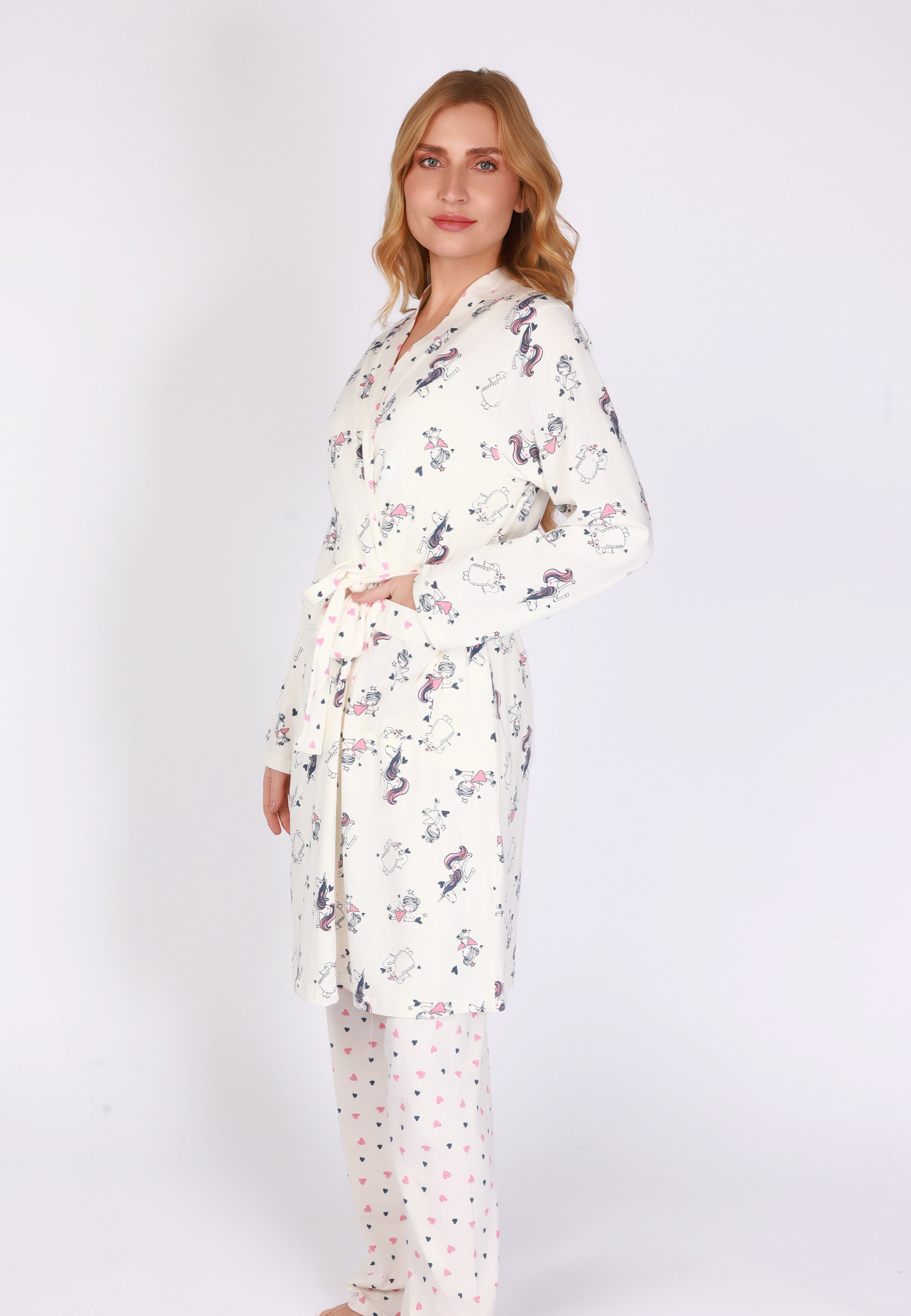 Peignoir à motifs licorne | Collection Coeur