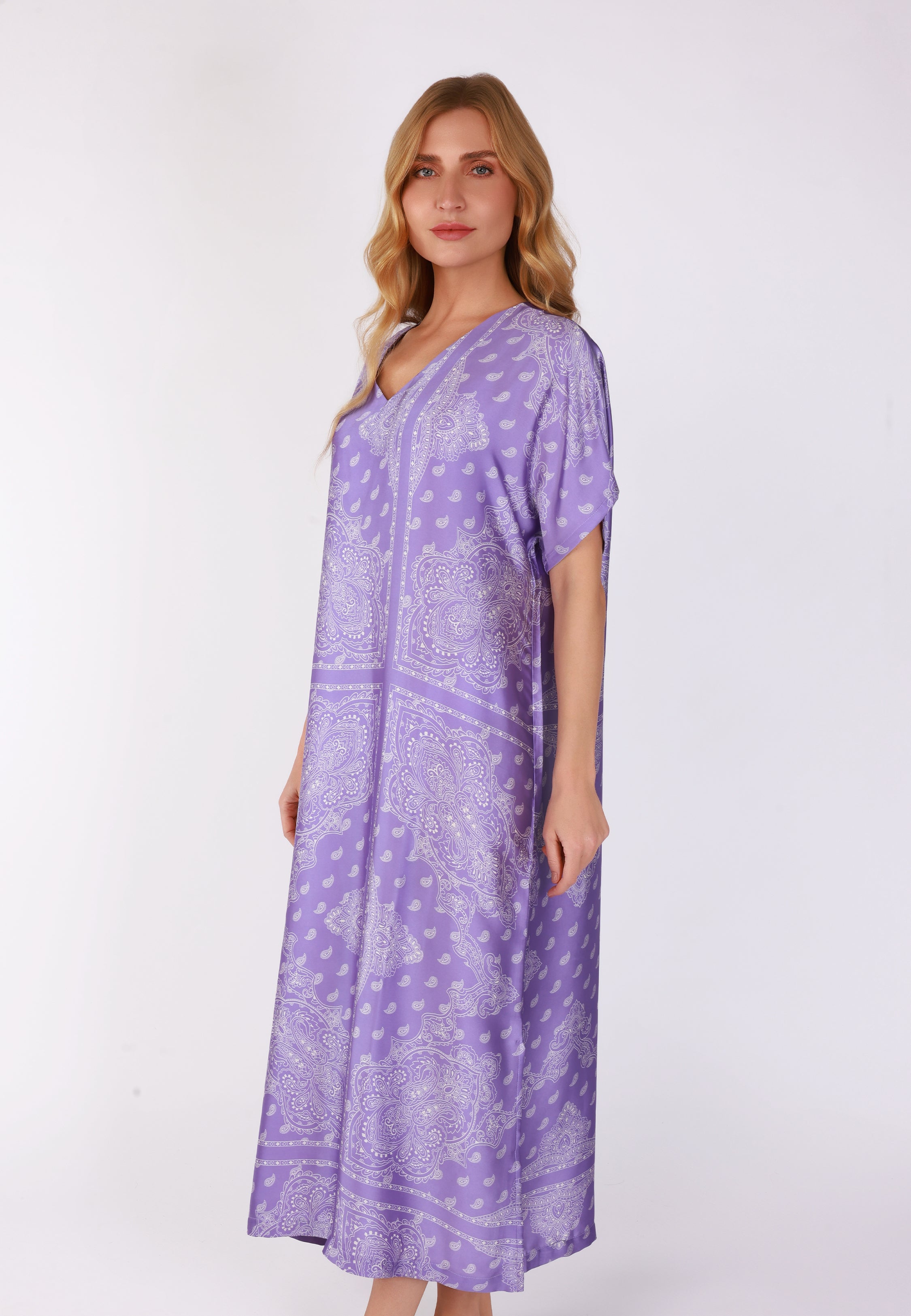 Robe longue en satin | Collection Bandana Purple