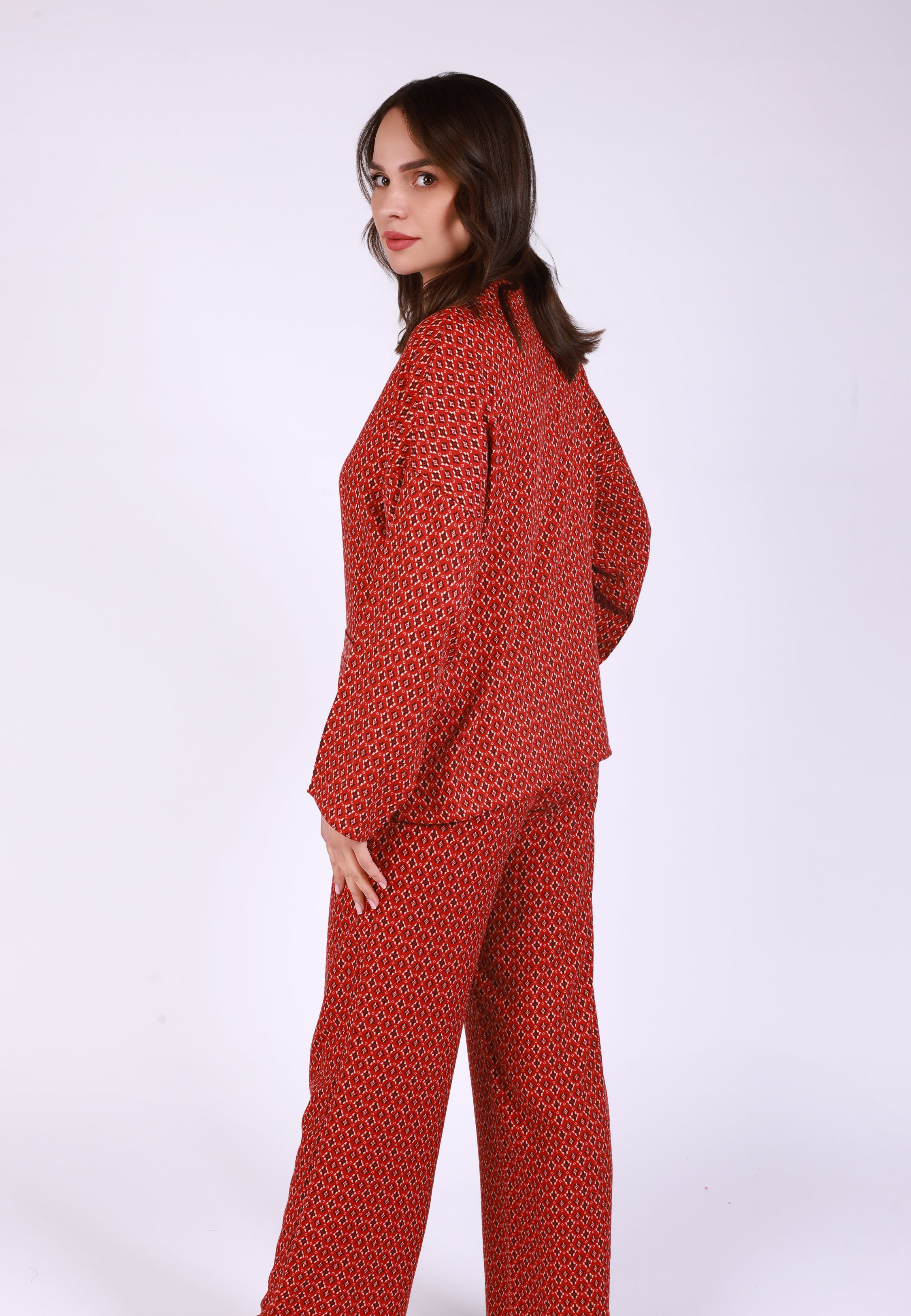 Ensemble Pyjama Chic à Col V | Collection Ethnic