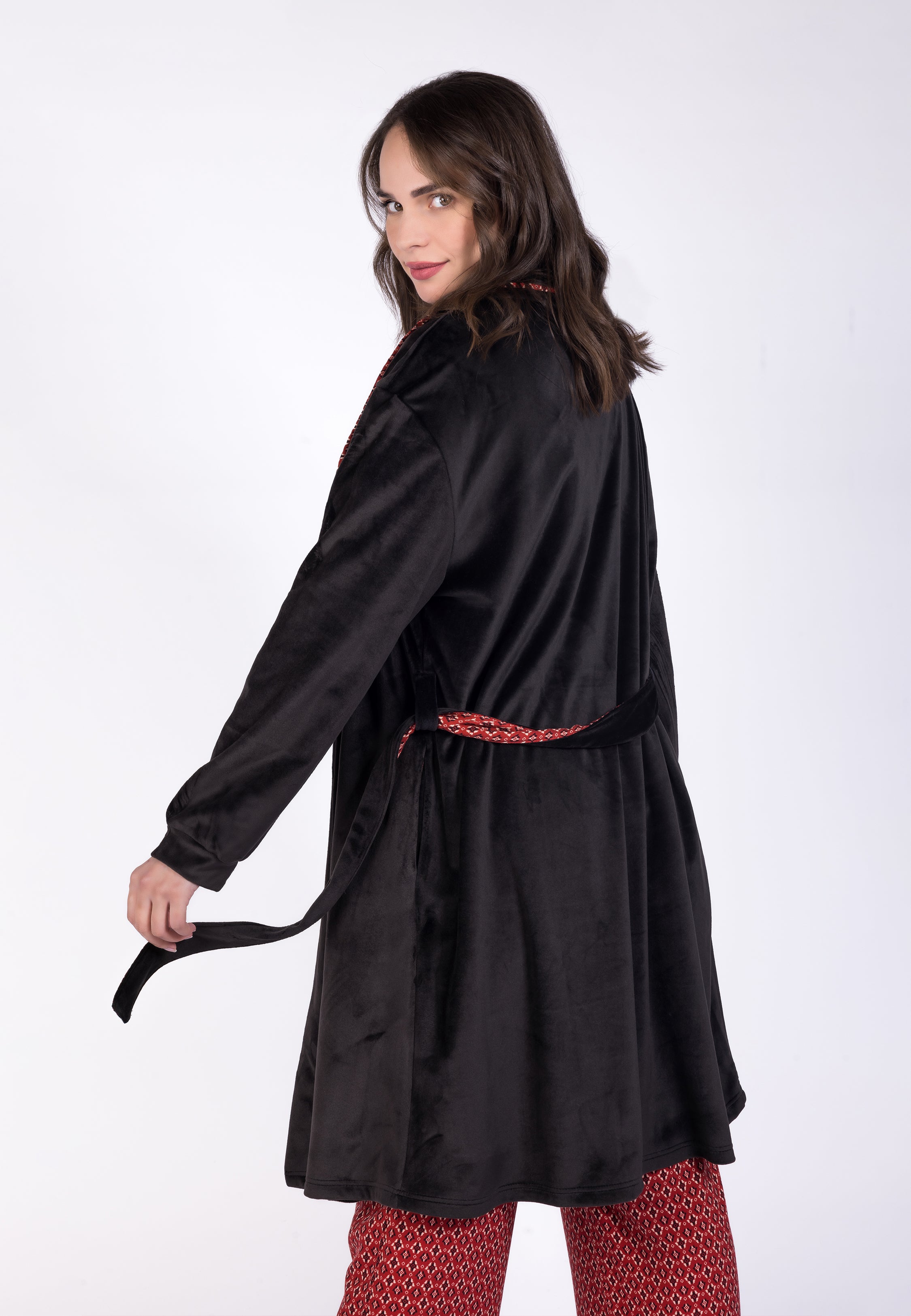 Peignoir croisé à finitions ethniques | Collection Ethnic