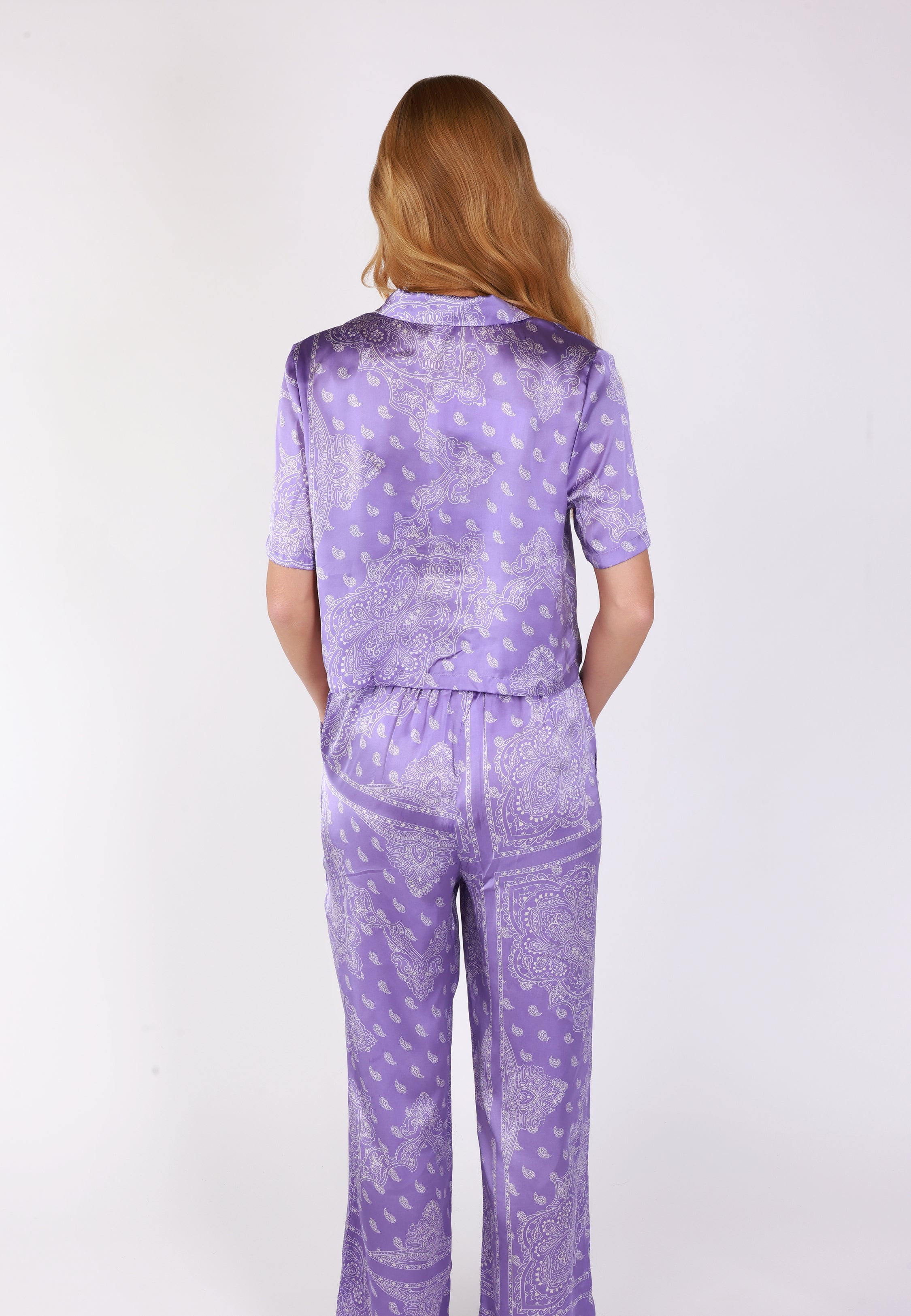 Pyjama Boutonné Manches Courtes | Collection Bandana Purple