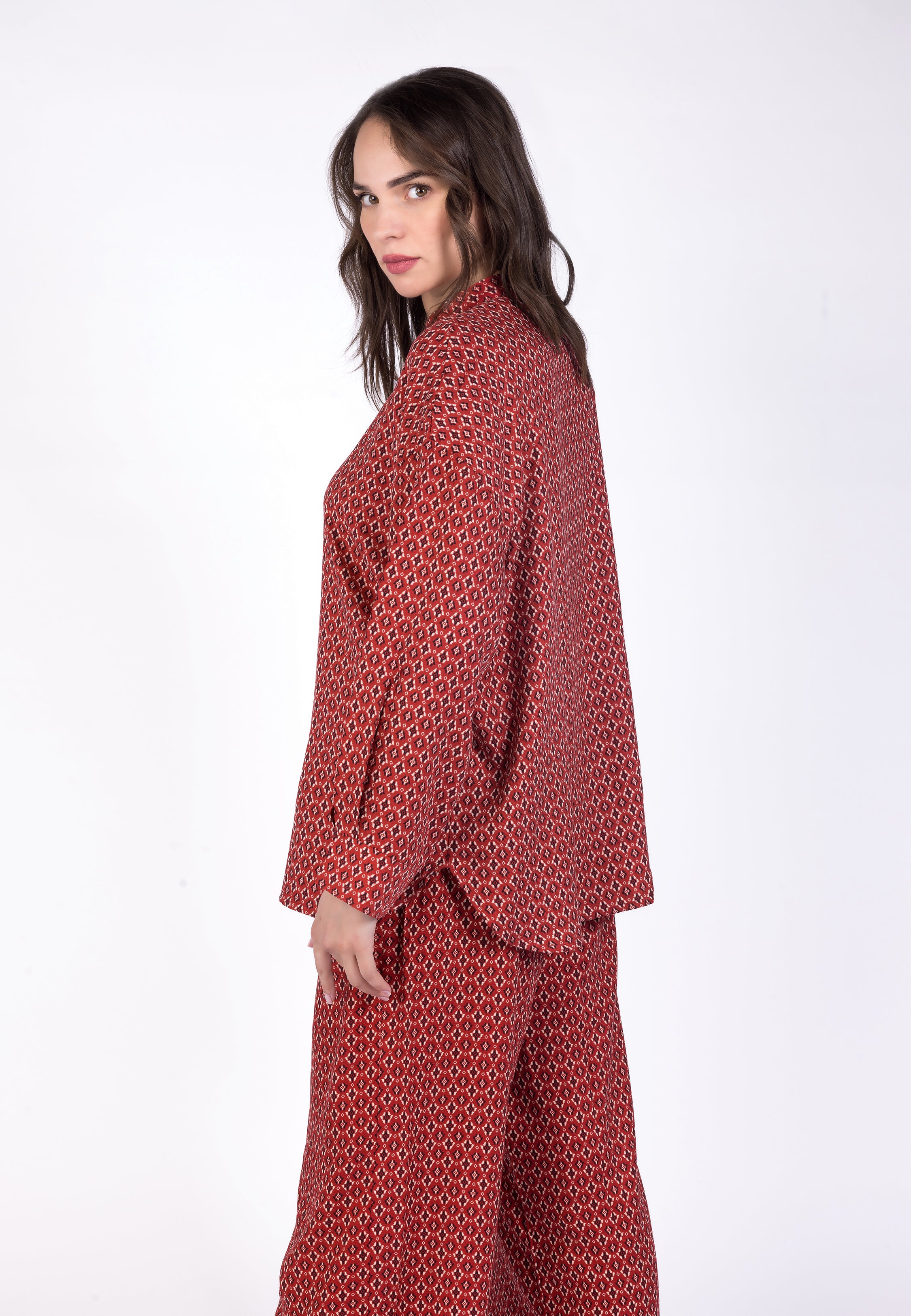 Pyjama Moderne à Col Rond et Boutons | Collection Ethnic