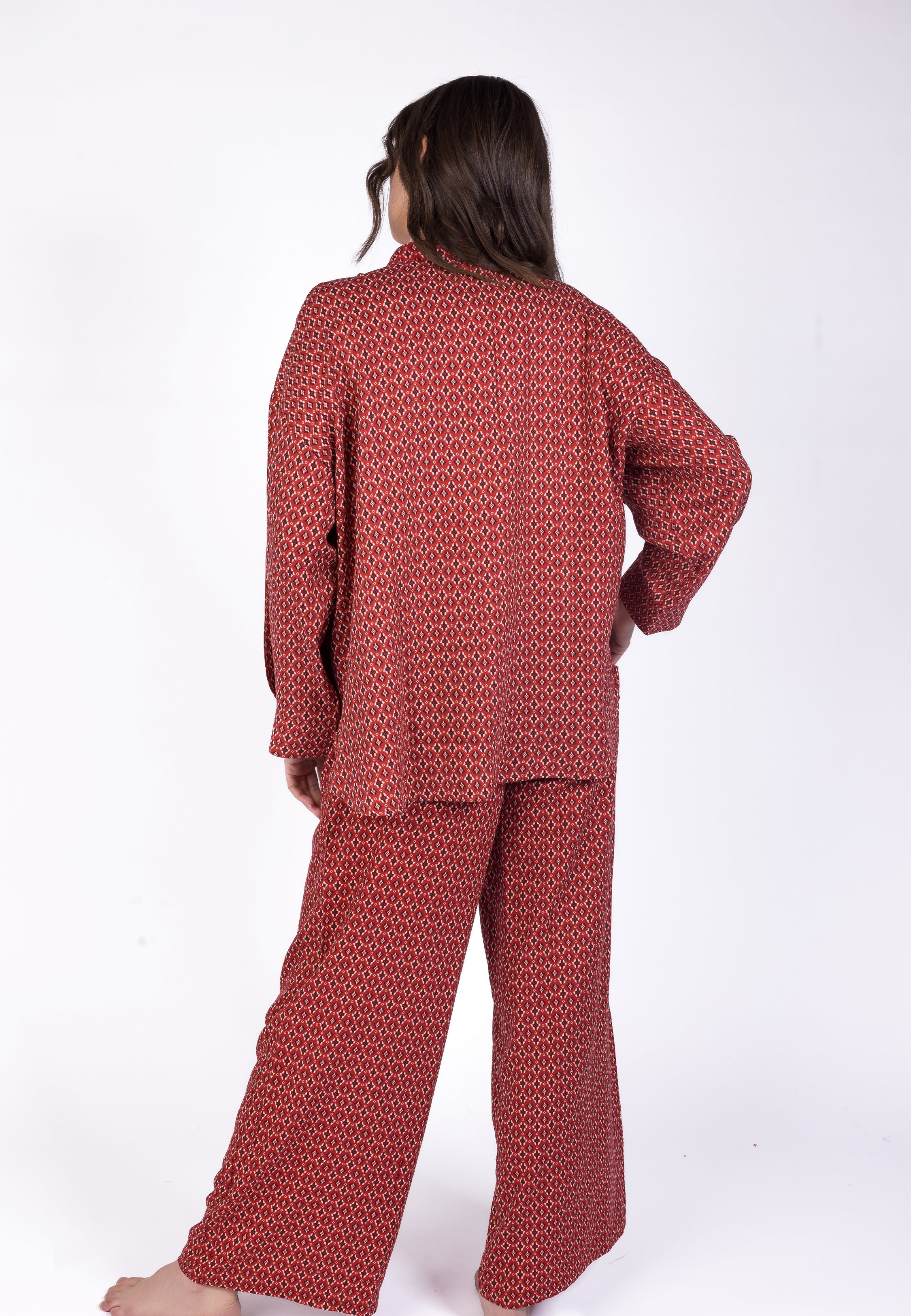 Pyjama Moderne à Col Rond et Boutons | Collection Ethnic