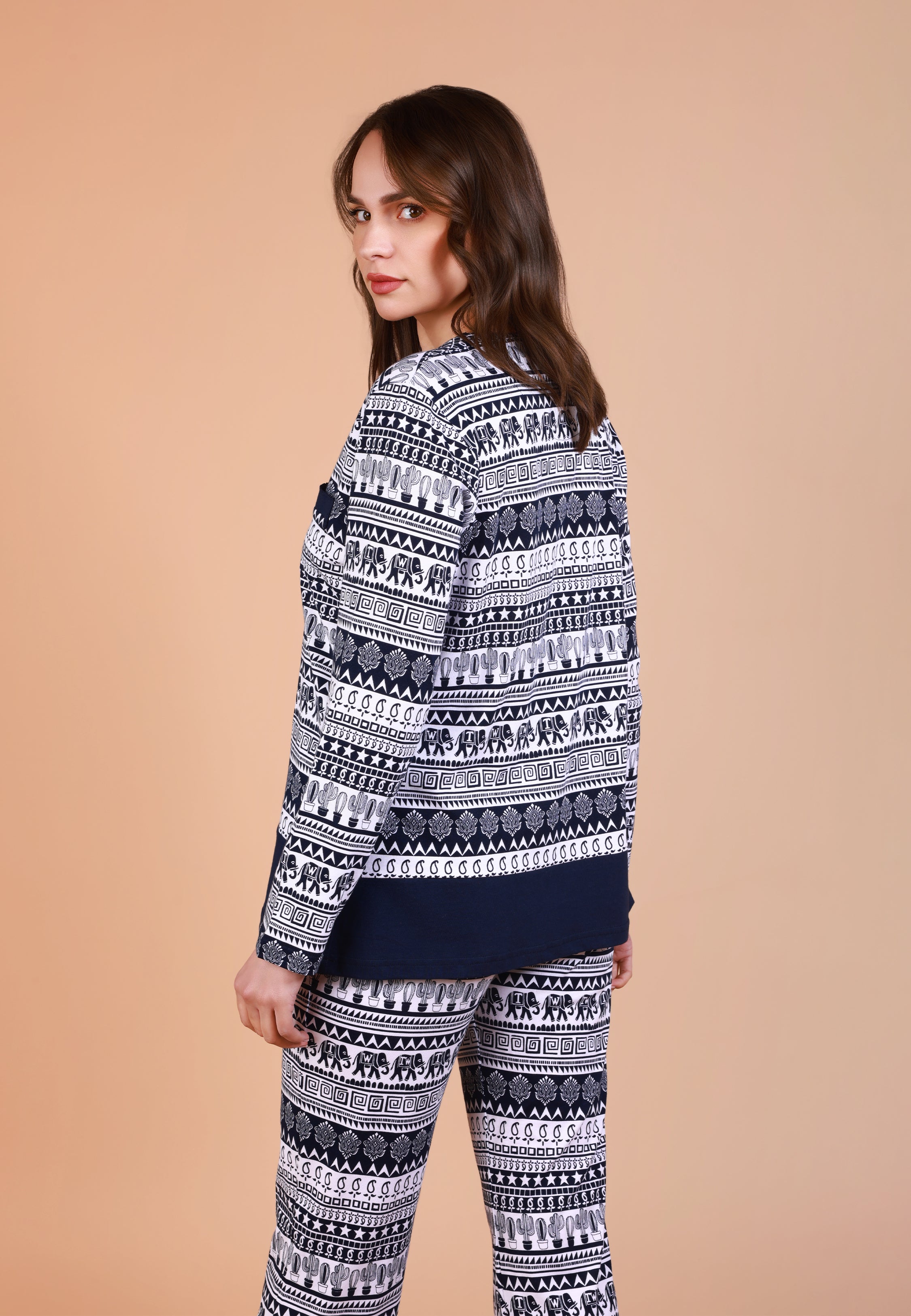 Ensemble pyjama imprimé bleu nuit | Collection Bleu Band