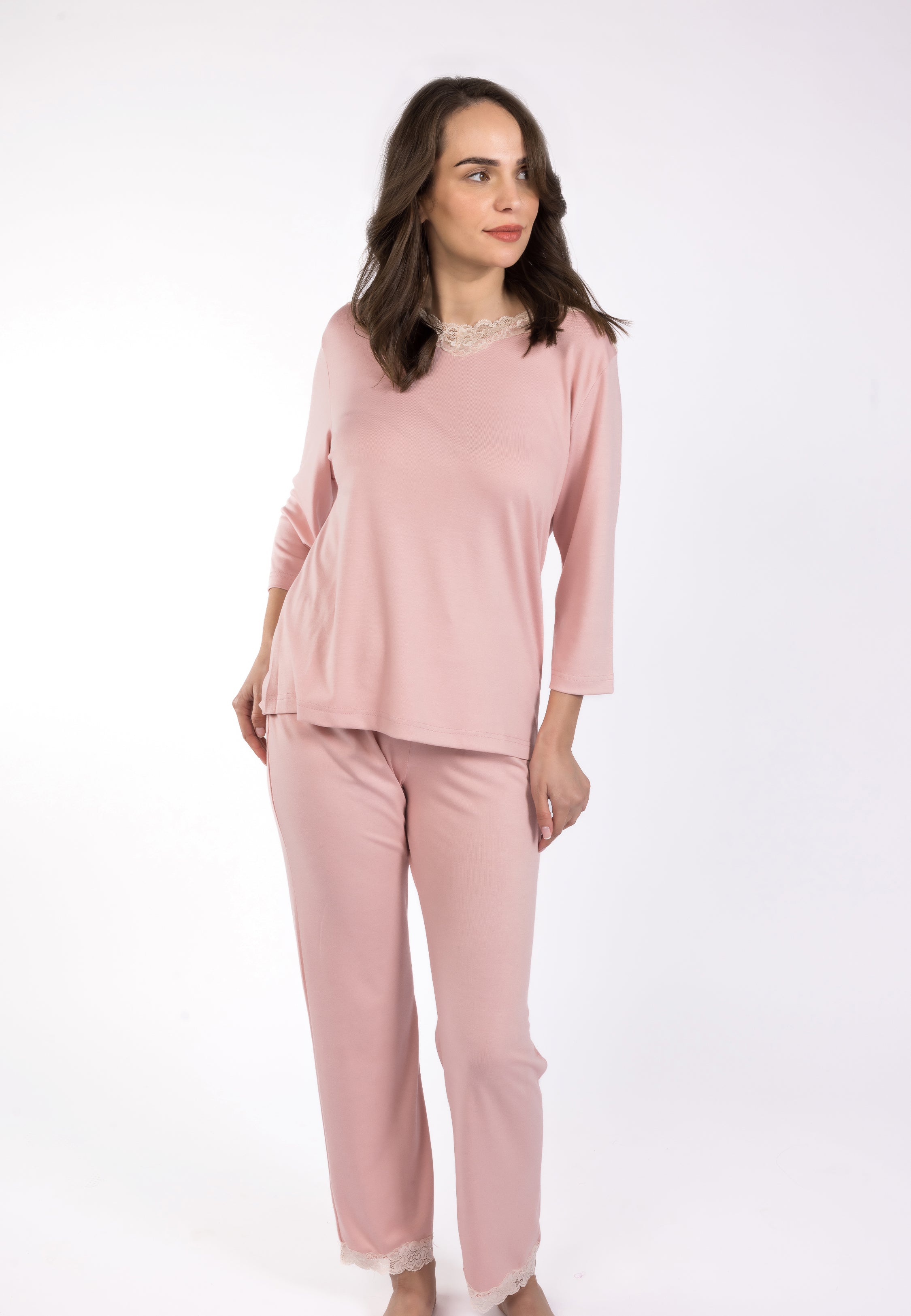 Pyjama deux pièces avec dentelle | Collection NOSTALGIA