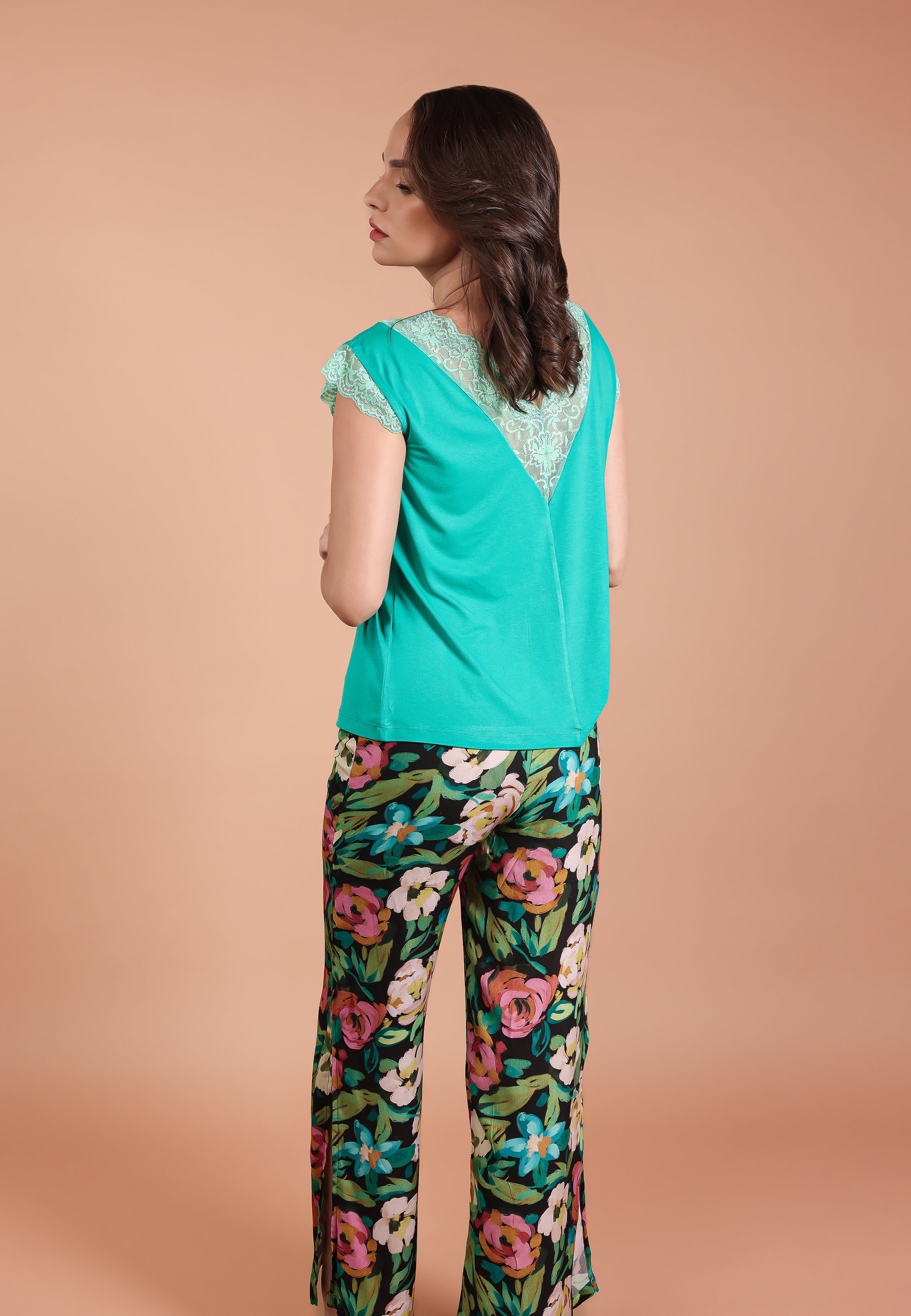 Ensemble pyjama à Dentelle | Collection INDIAN ETHNIC FLOWERS