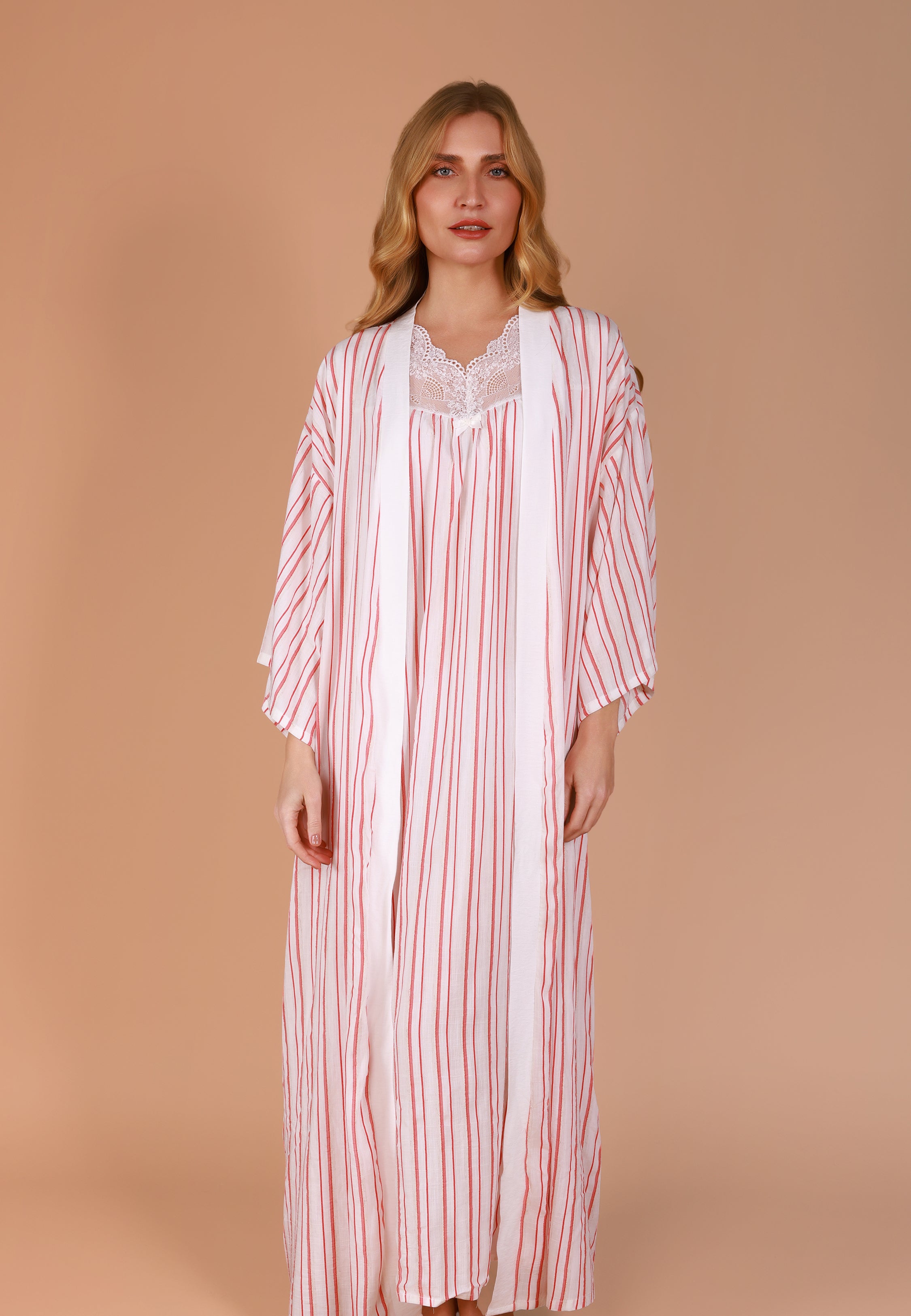 Peignoir long à rayures | Collection Ethnic