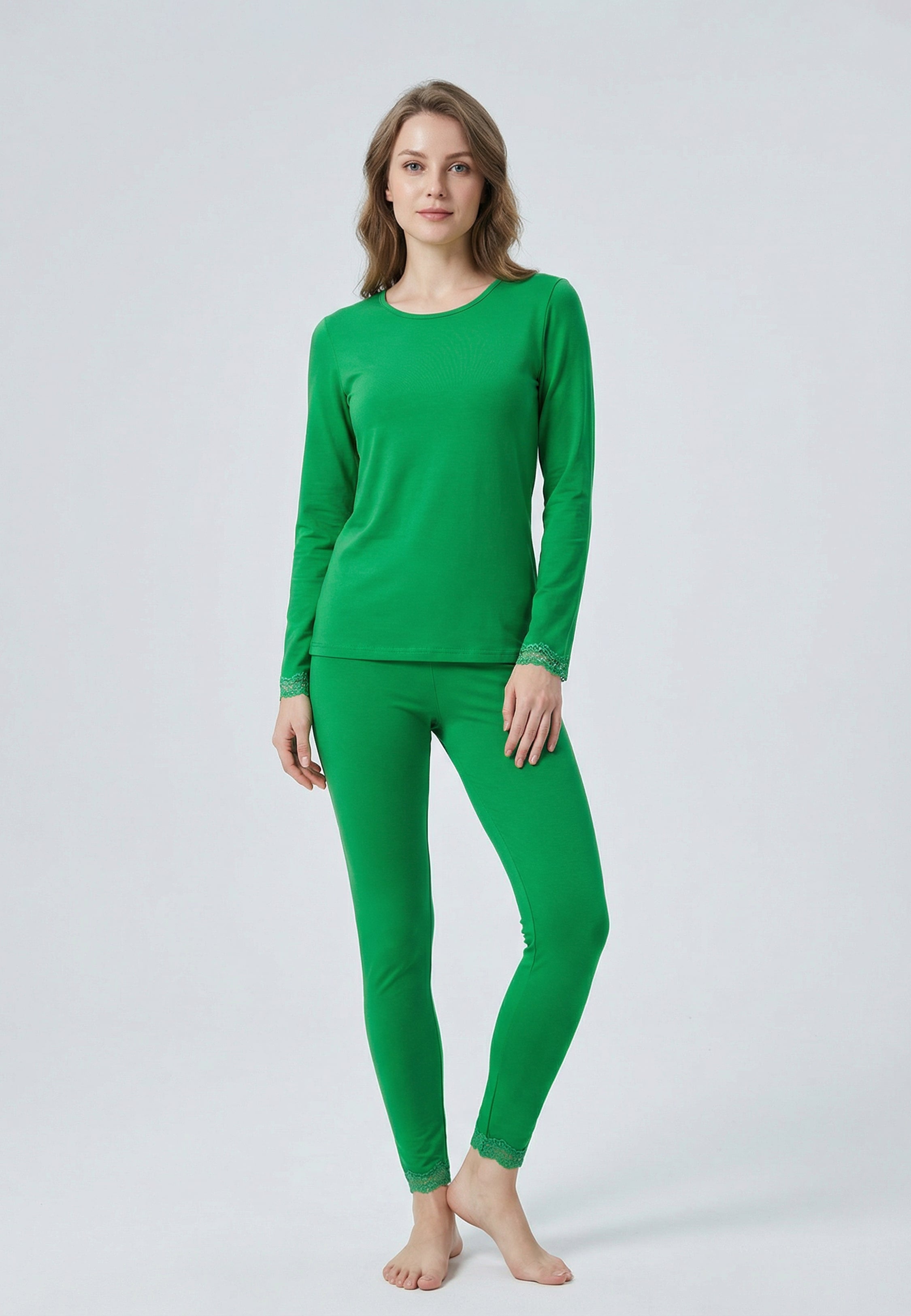 Ensemble Sous-Vêtements Femme en Coton – Haut Manches Longues & Legging