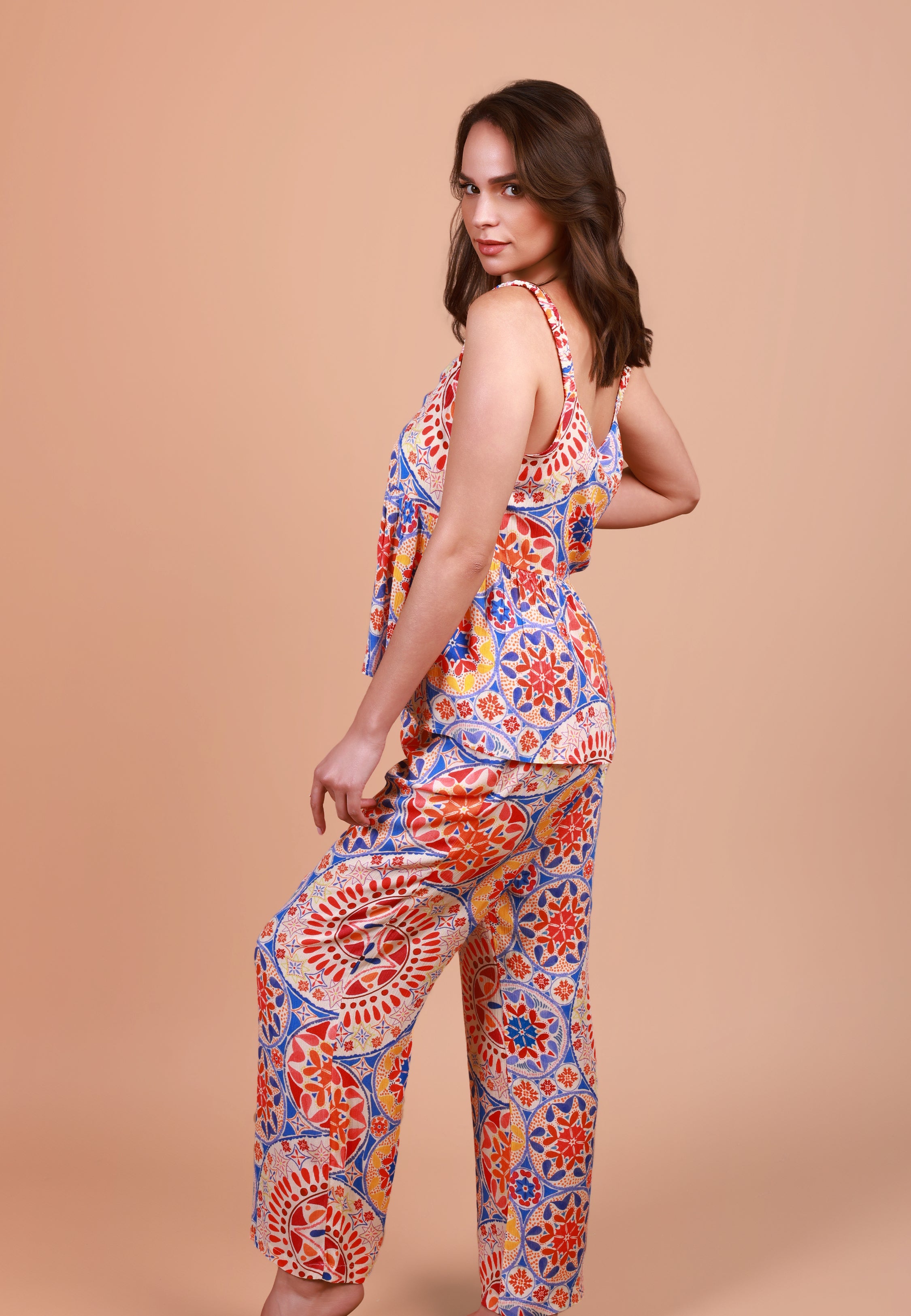 Pyjama imprimé mandala sans manches | Collection INDIAN ETHNIC