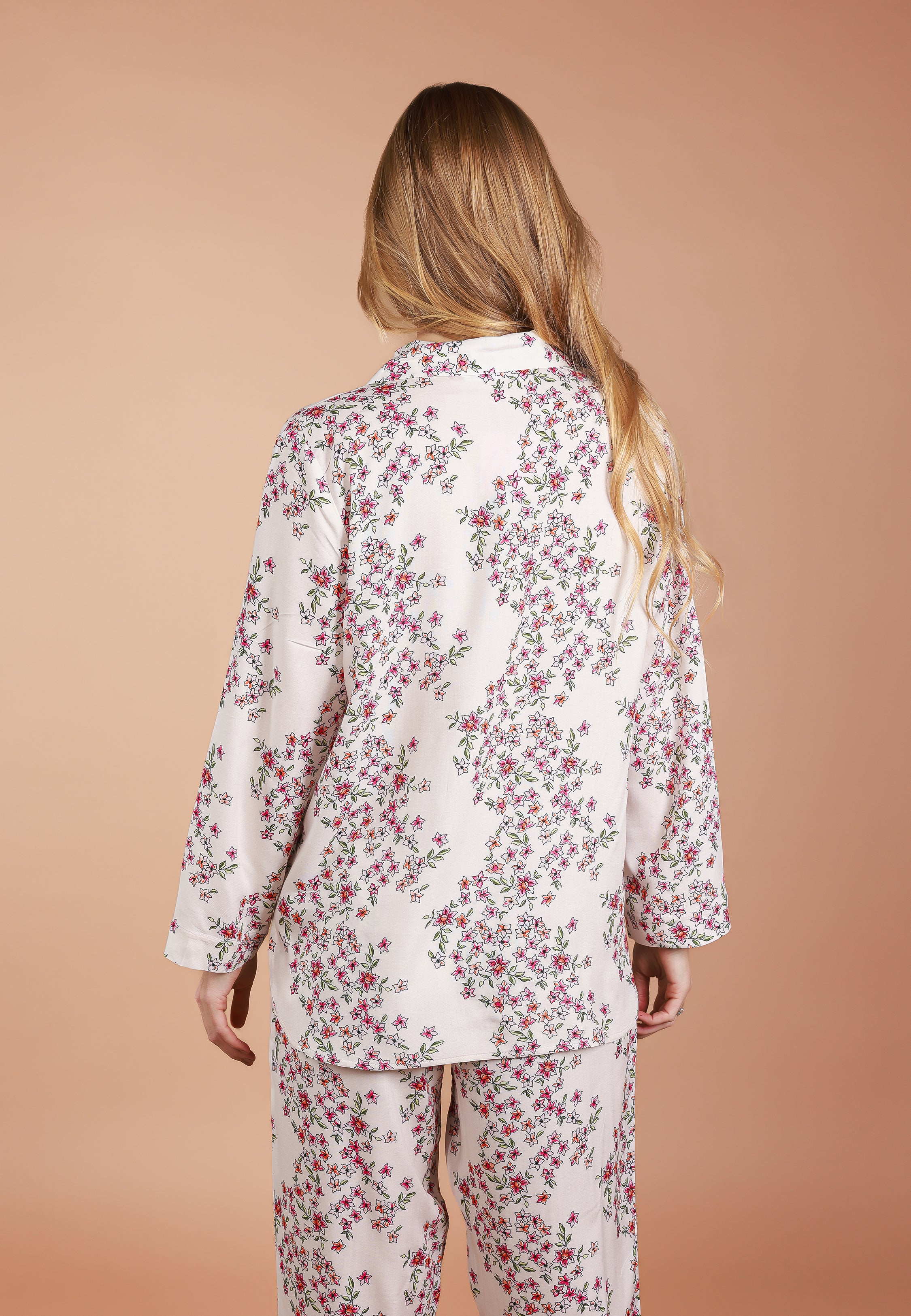Pyjama Fleuri Crème & Rose | Collection JARDIN FLORAL